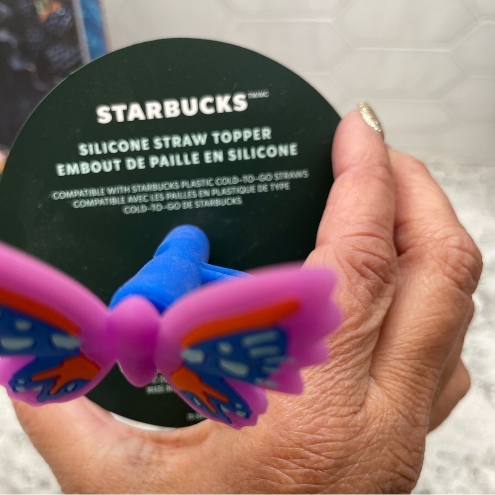 Starbucks Summer 2024 Maximal Butterfly Pattern Straw Topper Tumbler. NWT. Fun! - Picture 4 of 7